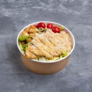 همراه با 120 گرم سینه استیک گریل شده